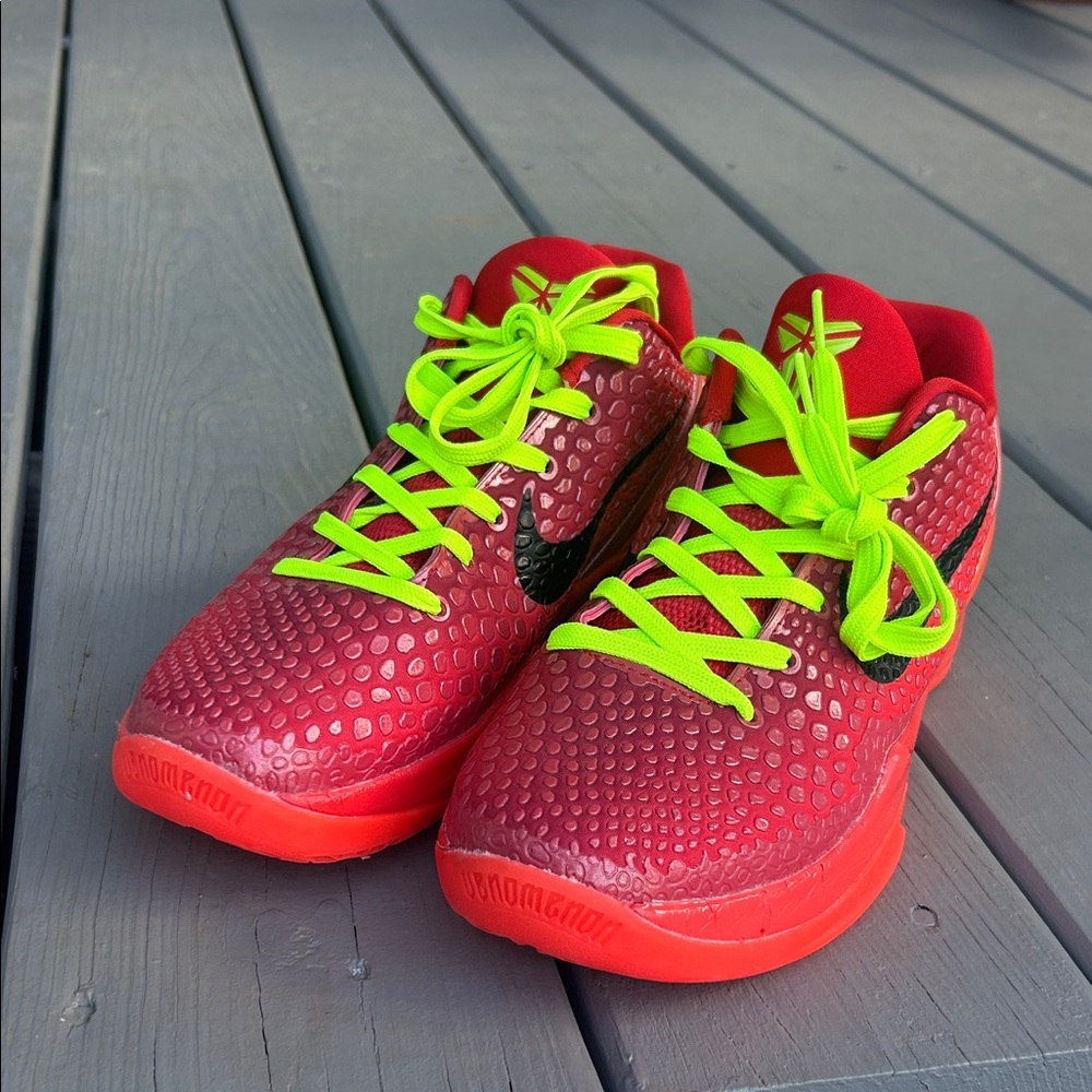 Nike Kids Bright Red and Lime Sneakers